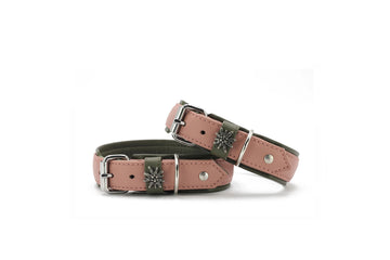 Lederhalsband Altrosa