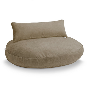 havaneser.shop Design Loungekissen in Beige mit weichem, wasserabweisendem Bezug und extra gepolsterter Matratze