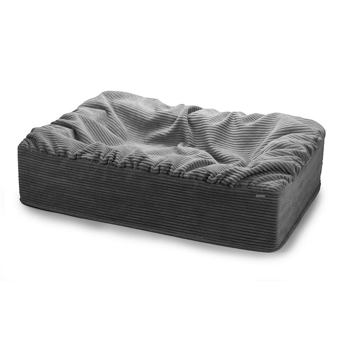 havaneser.shop Buddelbox Cord Hundebett in Grau mit weicher, formstabiler Liegefläche für nestbauende Hunde