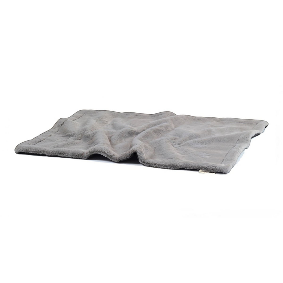havaneser.shop Hundedecke aus grauem, superweichem Webpelz für kleine Hunde, ideal für unterwegs und zu Hause