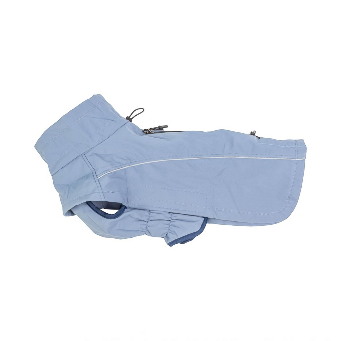 havaneser.shop Fluff Dry ComfortProtect Hundemantel in Hellblau mit reflektierenden Details und verstellbarem Kragen