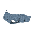 havaneser.shop CozyWalk Hundejacke in Grau mit gestepptem Muster, wasserabweisend und mit reflektierendem Streifen.