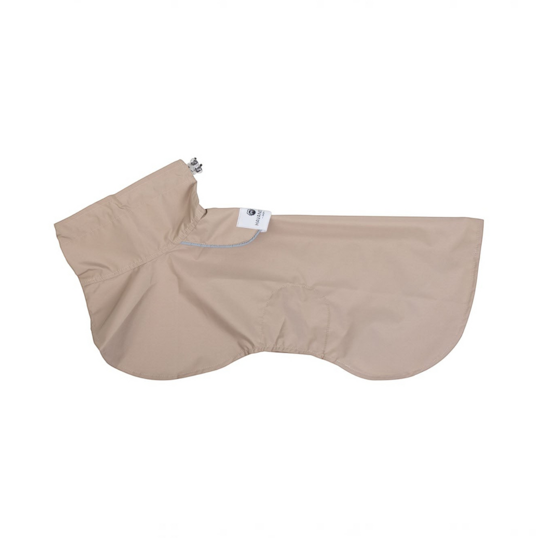 havaneser.shop Fluff Dry Regenmantel in Beige für kleine Hunde mit reflektierenden Details und wasserabweisendem Stoff