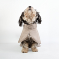 havaneser.shop Fluff Dry Regenmantel in Beige für kleine Hunde, wasserabweisend mit reflektierenden Details