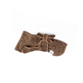havaneser.shop Fluff Fresh Bademantel aus weichem braunem Frottee mit Bindegürtel für Hunde