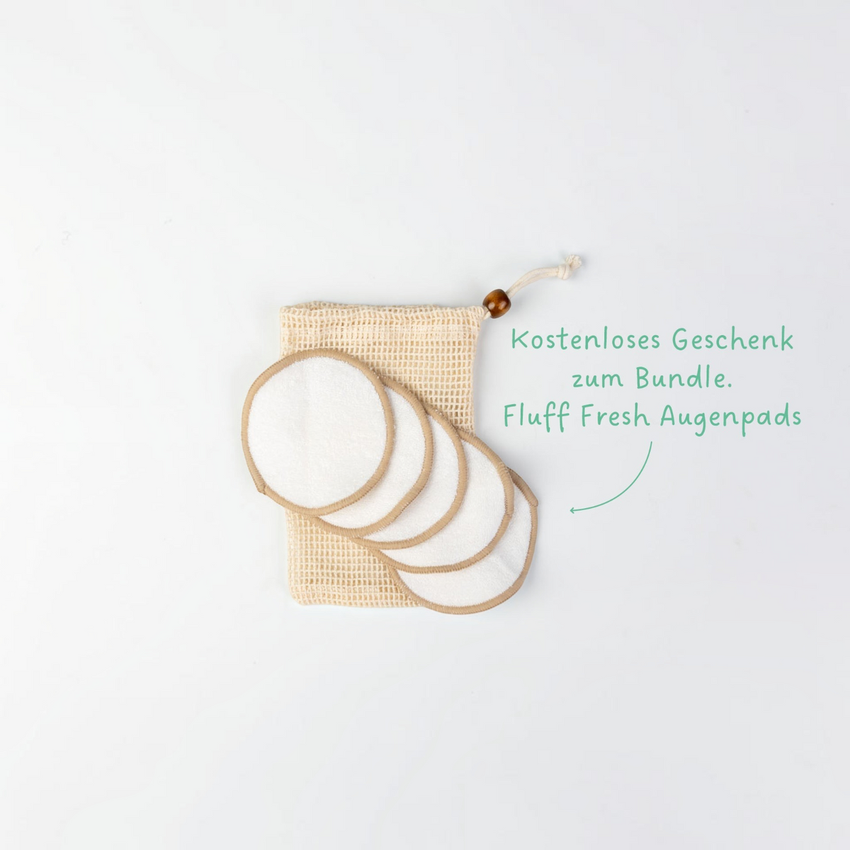 havaneser.shop Fluff Fresh waschbare Augenpads aus weichem Stoff mit beigem Aufbewahrungsbeutel für die Hundepflege