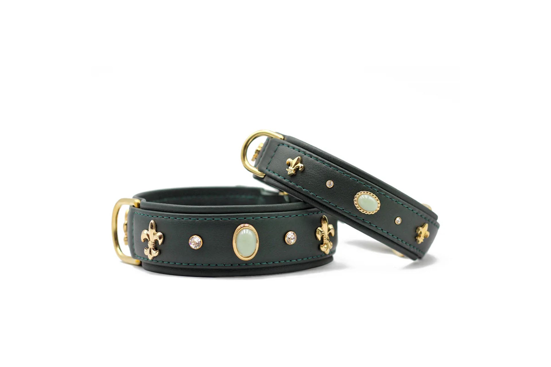 Lederhalsband Jade