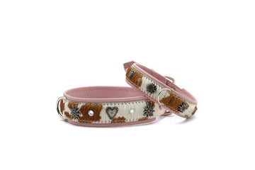 Lederhalsband Rosa Kuhfell