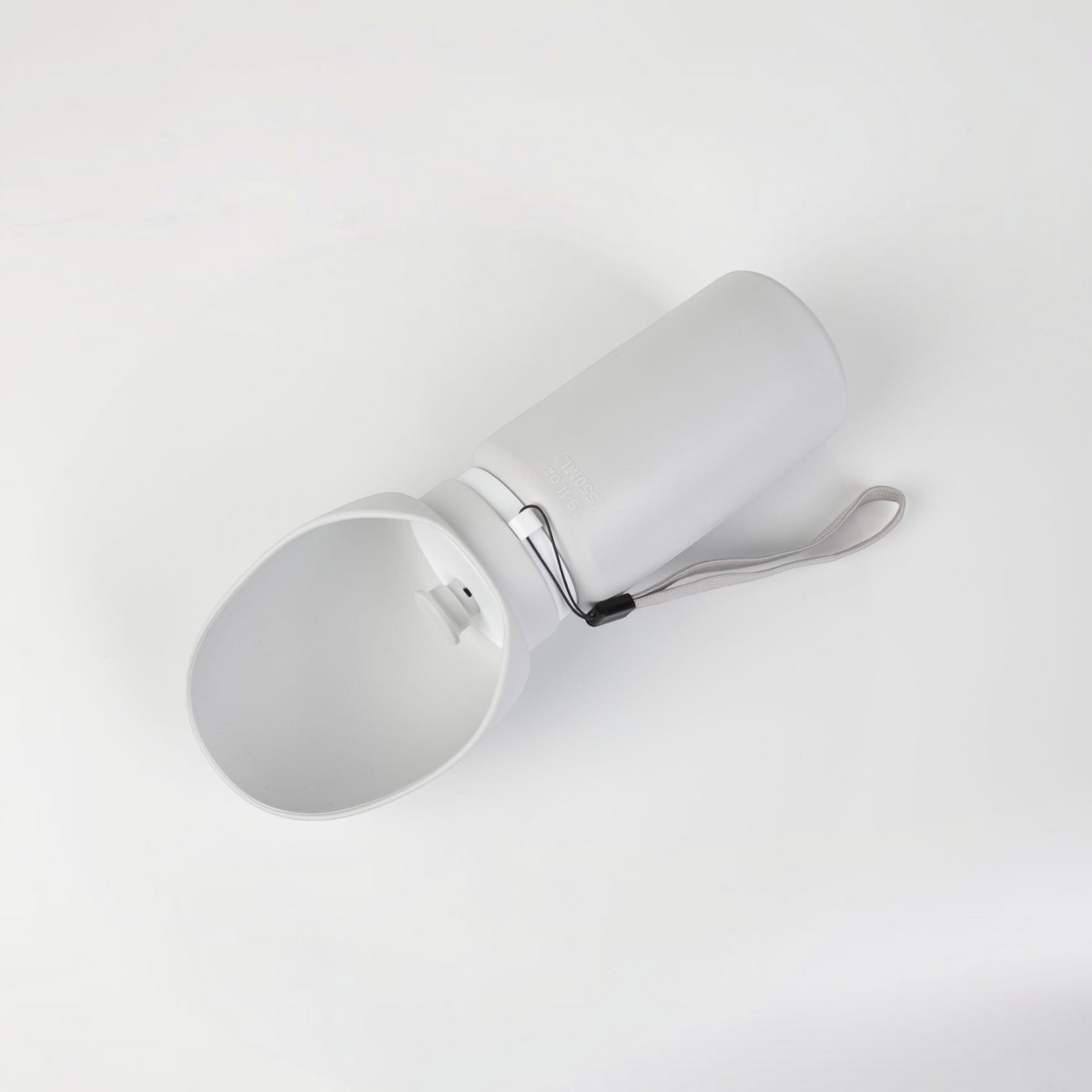havaneser.shop Travel Bottle Trinkflasche in Grau mit integrierter Trinkschale für Hunde unterwegs