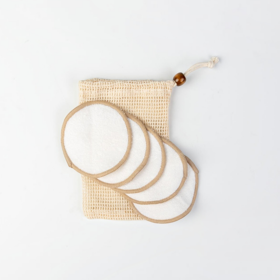 havaneser.shop Fluff Fresh Augenpads aus Bambusfasern im beigen Baumwollnetz zur sanften Reinigung der Augenpartie