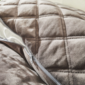 havaneser.shop Hundebett Oxford in Taupe mit weichem Steppstoff, Reißverschluss und elegantem Keder