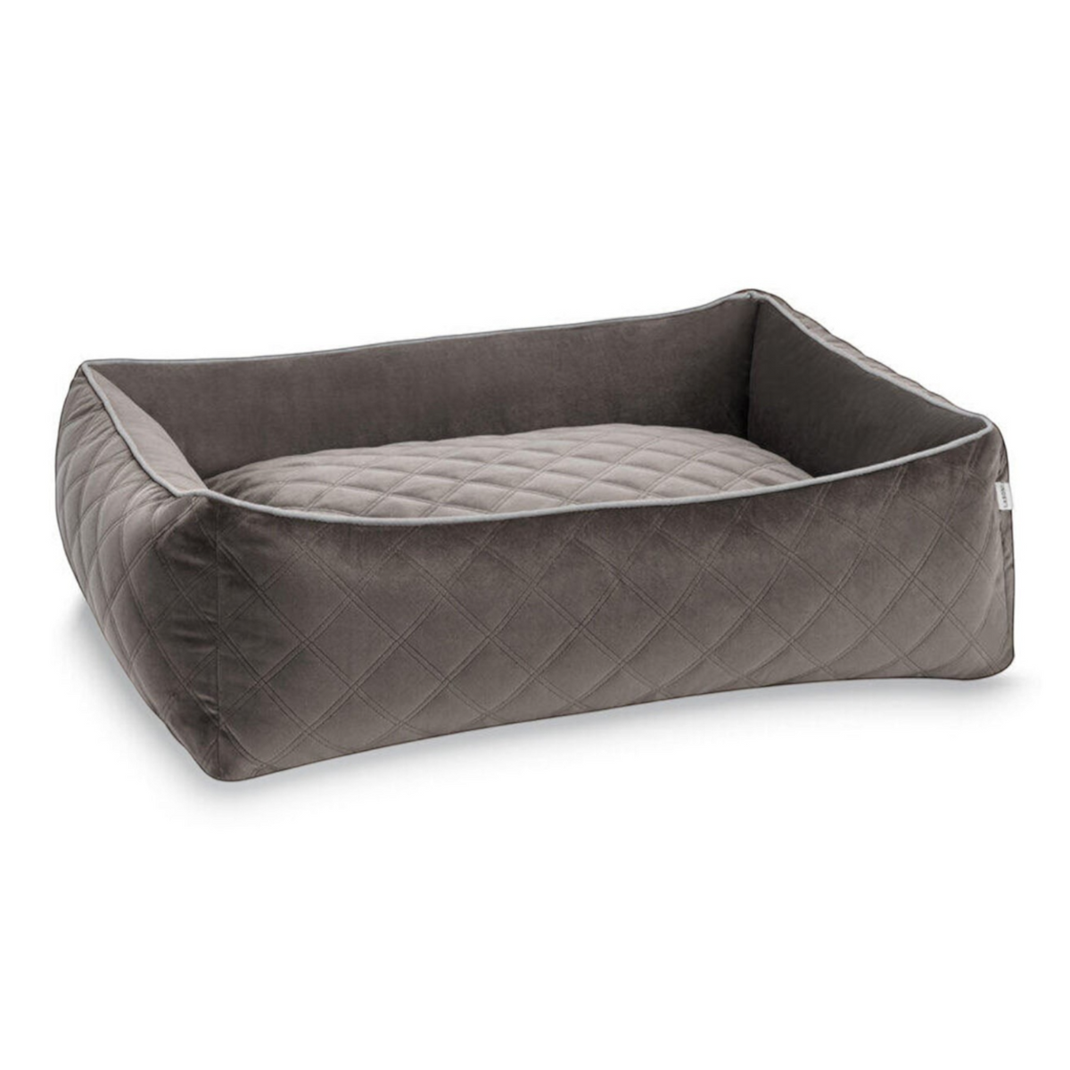 havaneser.shop Hundebett Oxford in Grau mit elegantem Steppstoff und Keder für kleine Hunde