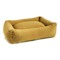 havaneser.shop Hundebett Teddy Bouclé in Senfgelb mit weichem, kuscheligem Bezug für kleine Hunde