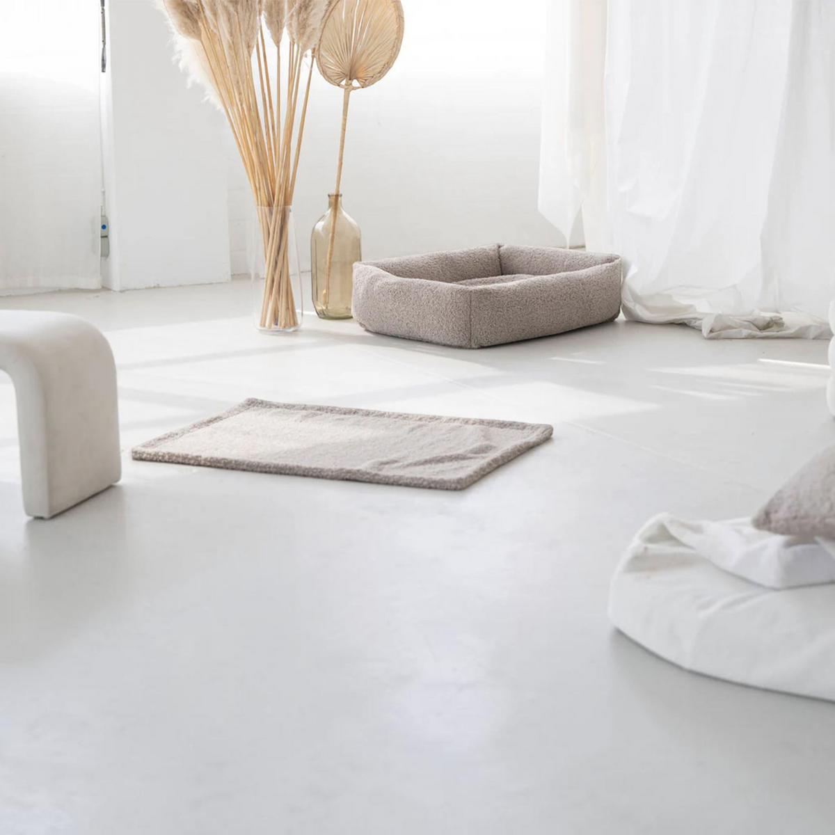 havaneser.shop Teddy Hundedecke in Beige aus flauschigem Material, ideal als gemütliche Unterlage für unterwegs
