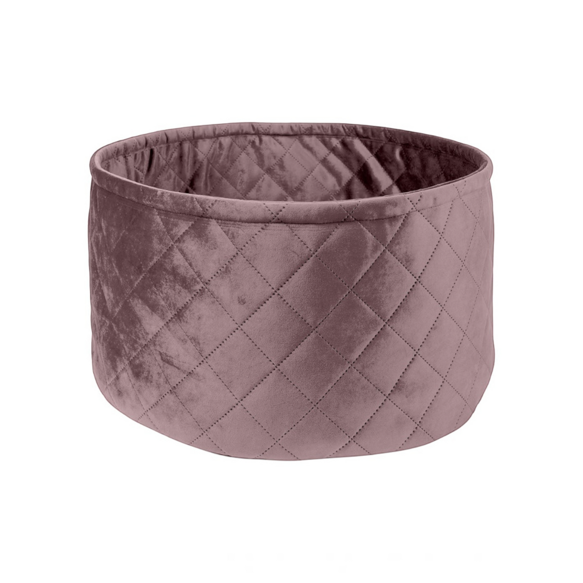 havaneser.shop Hundekorb Caro aus altrosa Samt mit eleganter Rautensteppung für kleine Hunde