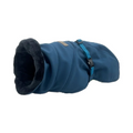 havaneser.shop Cozy Chic Hundemantel in Blau mit weichem schwarzem Innenfutter und verstellbarem Bauchgurt