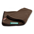 havaneser.shop Kuscheldecke aus braunem Premium-Fleece mit edlem Einfassband für Hunde