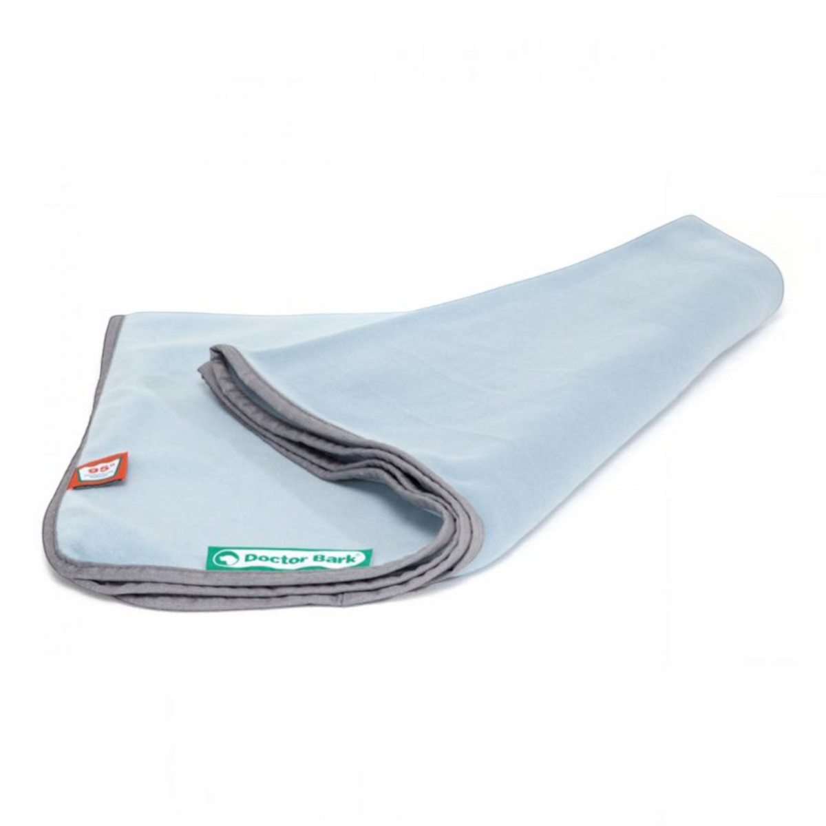 havaneser.shop Fleece-Kuscheldecke für Hunde in Hellblau mit grauem Einfassband und weicher Premium-Qualität