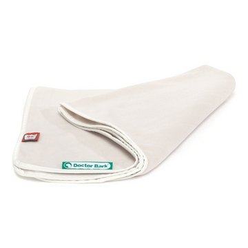havaneser.shop Kuscheldecke aus beigem Premium-Fleece mit weißem Einfassband für Hunde