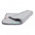 havaneser.shop Kuscheldecke aus grauem Premium-Fleece mit edlem Einfassband für Hunde
