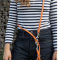 havaneser.shop Lederleine Colorful aus orangefarbenem Nappaleder, rundgenäht und 3-fach verstellbar für kleine Hunde