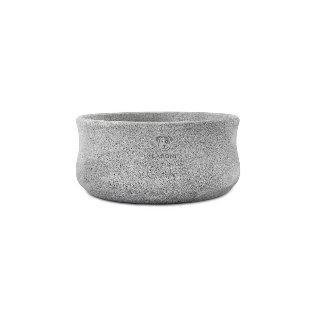 havaneser.shop Hundenapf aus grauem Speckstein mit natürlicher Kühlfunktion und eingraviertem Logo