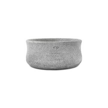 havaneser.shop Hundenapf aus grauem Speckstein mit natürlicher Kühlfunktion und eingraviertem Logo