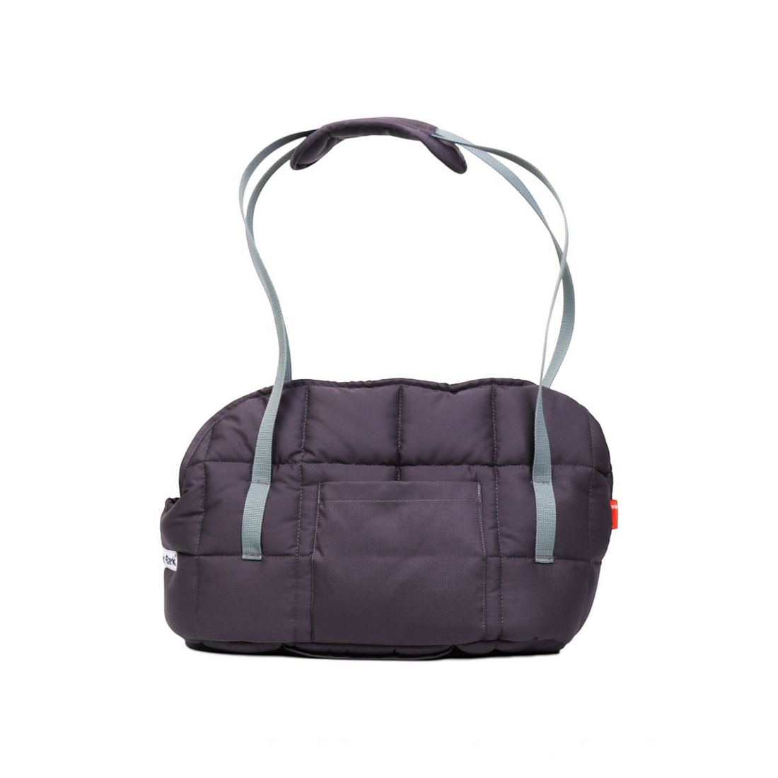 havaneser.shop Hunde-Reisetasche in Dunkelgrau mit gestepptem Design, Tragegurten und praktischem Außenfach
