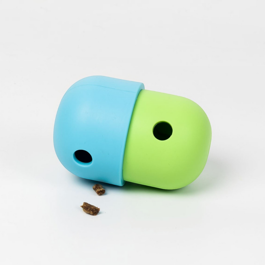 havaneser.shop Slow Munch Buddy Snackball aus blau-grünem Silikon mit Auslassloch für Hunde