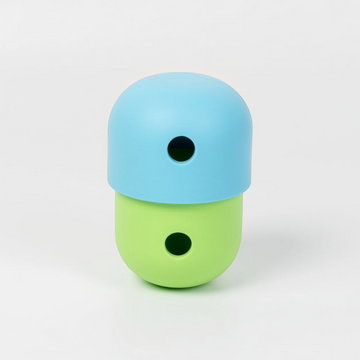 havaneser.shop Slow Munch Buddy Snackball aus blau-grünem Silikon mit Auslassloch für Hunde